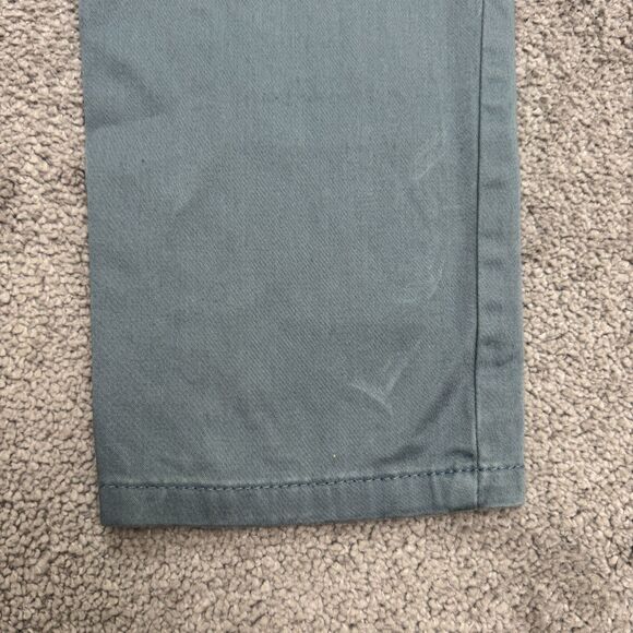 Zara Man Chino Pants Mens 31 Slate Blue Straight Leg Cotton Flat Front 32x27 - Picture 6 of 16